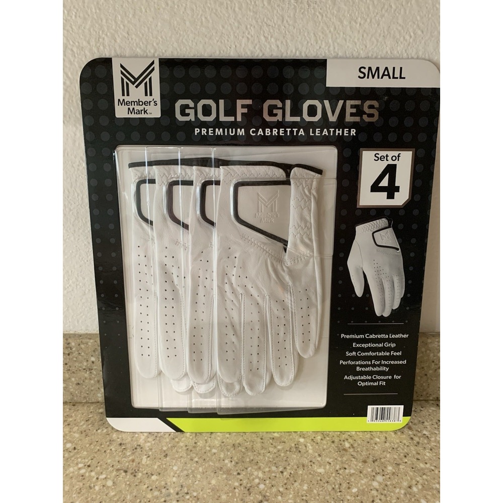 Member's Mark 4 pk. Premium Cabretta Leather Golf Gloves Small Left Handed NEW